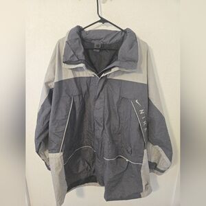 Vintage Nike Windbreaker Jacket Gray Cotton Blend Mens XL